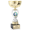 Gold Baseball <BR> Or Custom Logo<BR> Metal Trophy Cup<BR> 11.75 to 13 Inches
