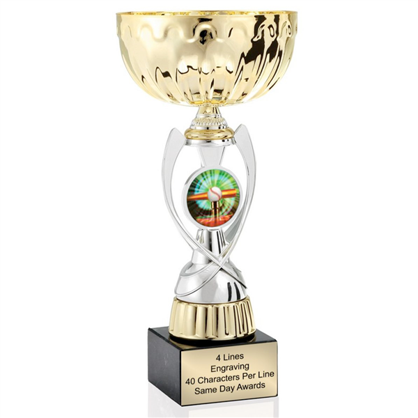 Gold T-ball <BR> Or Custom Logo<BR> Metal Trophy Cup<BR> 11.75 to 13 Inches
