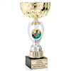 Gold Horse<BR> Or Custom Logo<BR> Metal Trophy Cup<BR>  11.75 to 13 Inches