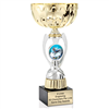 Gold Snowmobile<BR> Or Custom Logo<BR> Metal Trophy Cup<BR>  11.75 to 13 Inches