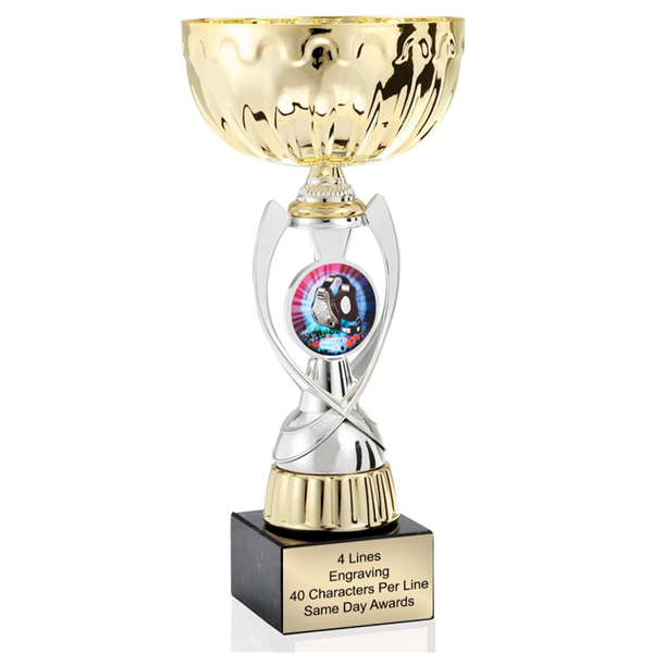 Gold Wrestling<BR> Or Custom Logo<BR> Metal Trophy Cup<BR>  11.75 to 13 Inches