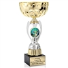 Gold Cricket<BR> or Custom Logo<BR>Metal Trophy Cup <BR> 11.75 to 13 Inches