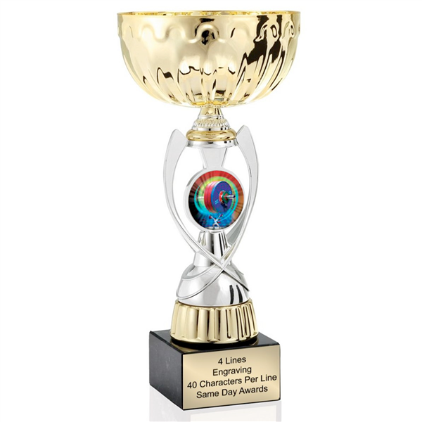Gold Weightlifting<BR> Or Custom Logo<BR> Metal Trophy Cup<BR>  11.75 to 13 Inches
