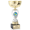 Gold Pickleball<BR> Or Custom Logo<BR> Metal Trophy Cup<BR>  11.75 to 13 Inches
