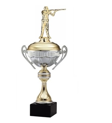 ALEXIS Premium Metal Cup<BR> Male Trap Shooter Trophy<BR> 16 Inches
