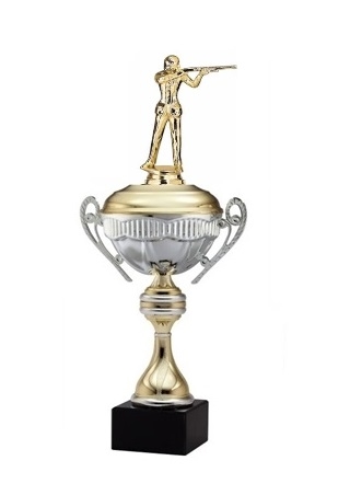 ALEXIS Premium Metal Cup<BR> Female Trap Shooter Trophy<BR> 16 Inches