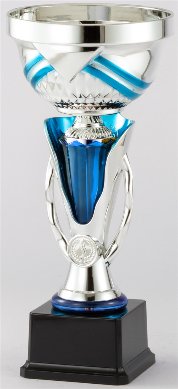Sapphire/Silver Jewel<BR> Trophy Cup<BR> 11 Inches