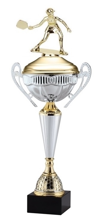 Polaris Metal Trophy Cup <BR> Female Pickleball <BR> 21 Inches