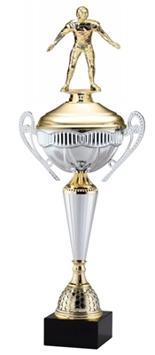 Polaris Metal Trophy Cup<BR> Lineman Football<BR> 21 Inches