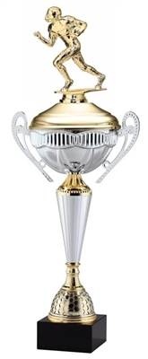 Polaris Metal Trophy Cup<BR> Running Back Football<BR> 21 Inches
