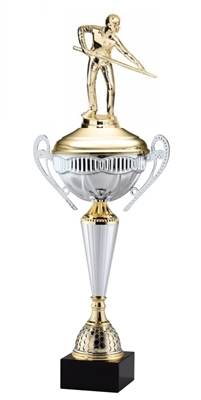 Polaris Metal Trophy Cup<BR> Male Billiards<BR> 21 Inches