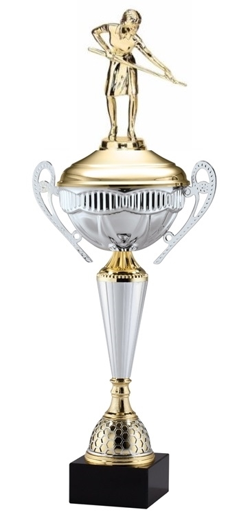 Polaris Metal Trophy Cup<BR> Female Billiards<BR> 21 Inches