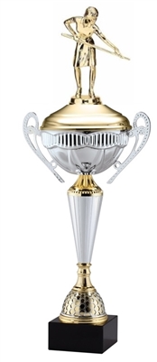 Polaris Metal Trophy Cup<BR> Female Billiards<BR> 21 Inches