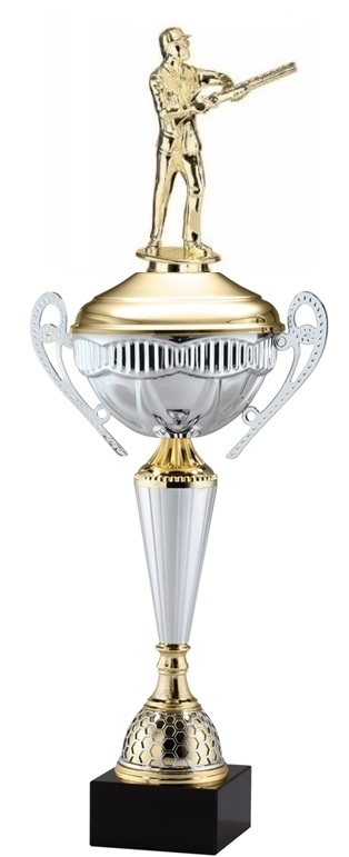 Polaris Metal Trophy Cup<BR> Male Skeet Shooter  <BR> 21 Inches