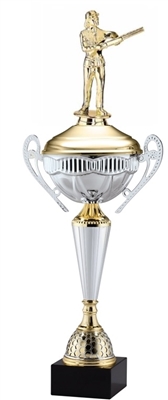 Polaris Metal Trophy Cup<BR> Female Skeet Shooter  <BR> 21 Inches
