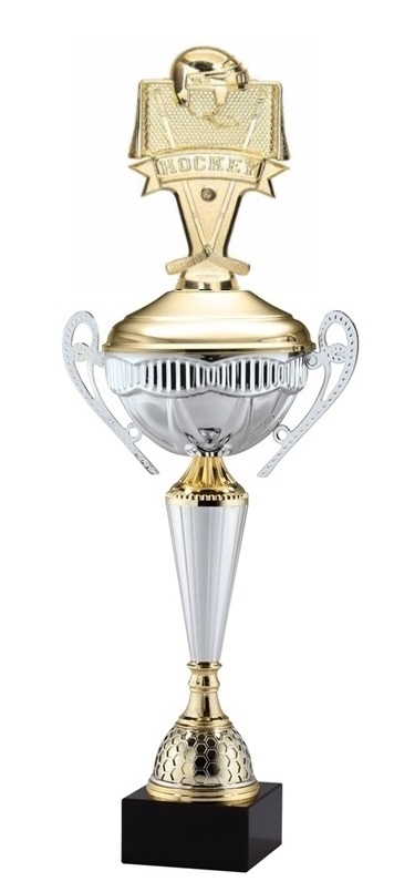 Polaris Metal Trophy Cup<BR> Banner Ice Hockey<BR> 21 Inches