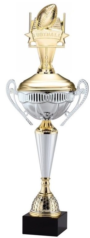 Polaris Metal Trophy Cup<BR> Banner Football<BR> 21 Inches
