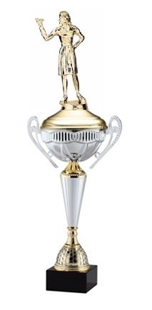 Polaris Metal Trophy Cup<BR> Female Dart Thrower <BR> 21 Inches