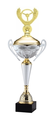 Polaris Metal Trophy Cup <BR> Winged Wheel Trophy<BR> 21 Inches
