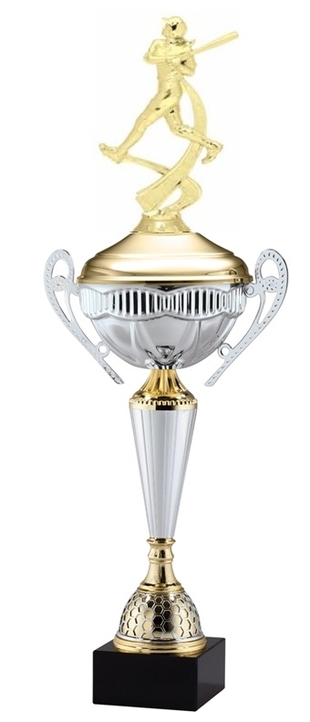 Polaris Metal Trophy Cup <BR> Female Motion Batter Trophy<BR> 21 Inches