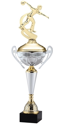Polaris Metal Trophy Cup <BR> Male Motion Bowler<BR> 21 Inches