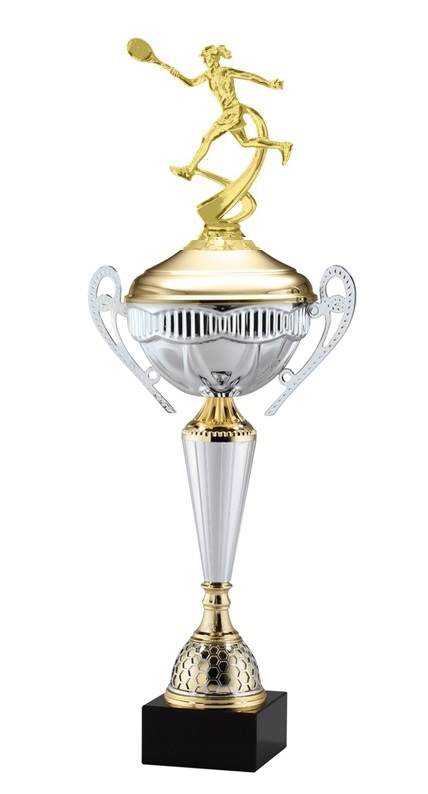 Polaris Metal Trophy Cup<BR> Female Motion Tennis <BR> 21 Inches