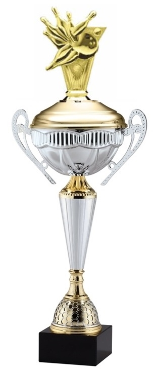 Polaris Metal Trophy Cup<BR> Explosion Bowling<BR> 21 Inches