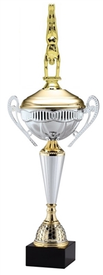 Polaris Metal Trophy Cup<BR> Male Gymnast <BR> 21 Inches