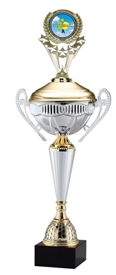 Polaris Metal Trophy Cup <BR> Pickleball  Logo #1<BR> 21 Inches