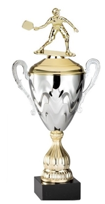 Premium Metal Gold/Silver<BR> Male Pickleball Trophy Cup<BR> 20 Inches