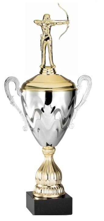 Premium Metal Gold/Silver<BR> Female Archery Trophy Cup<BR> 20 Inches