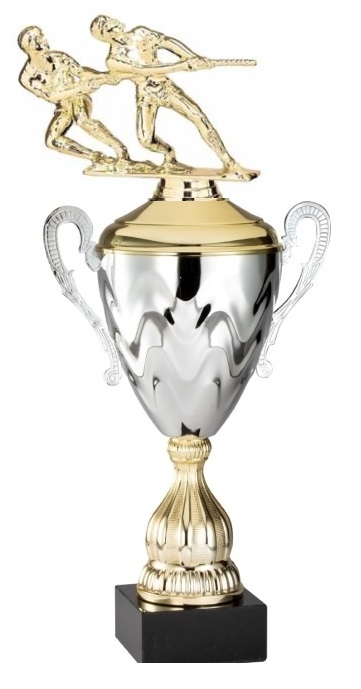 Premium Metal Gold/Silver<BR> Double Tug O War Trophy Cup<BR> 20 Inches