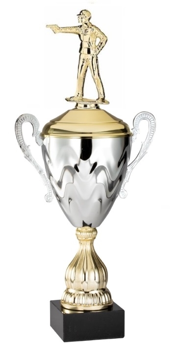 Premium Metal Gold/Silver<BR> Civilian Pistol Trophy Cup<BR> 20 Inches