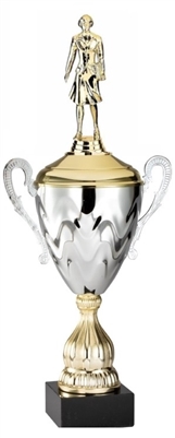 Premium Metal Gold/Silver<BR> Female Sales Trophy Cup<BR> 20 Inches