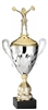 Premium Metal Gold/Silver<BR> Pom Pom Cheer Trophy Cup<BR> 20 Inches