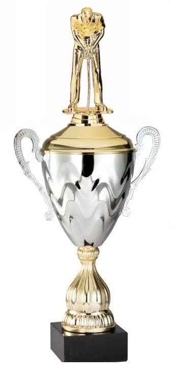 Premium Metal Gold/Silver<BR> Male Putter Trophy Cup<BR> 20 Inches