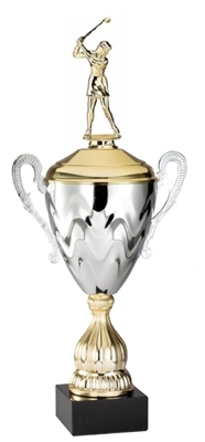 Premium Metal Gold/Silver<BR> Female Driver Trophy Cup<BR> 20 Inches