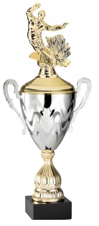 Premium Metal Gold/Silver<BR> Snowboard Trophy Cup<BR> 20 Inches