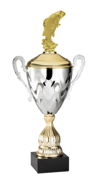 Premium Metal Gold/Silver<BR> Standing Bass Trophy Cup<BR> 20 Inches
