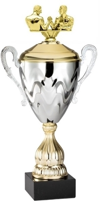 Premium Metal Gold/Silver<BR> Arm Wrestling Trophy Cup<BR> 20 Inches