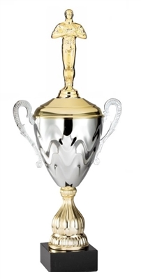 Premium Metal Gold/Silver<BR> Male Achievement Trophy Cup<BR> 20 Inches
