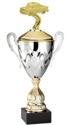 Premium Metal Gold/Silver<BR> 57 Chevy Trophy Cup<BR> 20 Inches