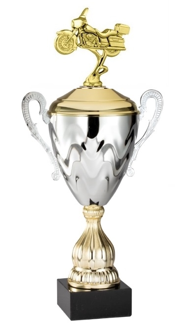 Premium Metal Gold/Silver<BR> Touring Motorcycle Trophy Cup<BR> 20 Inches