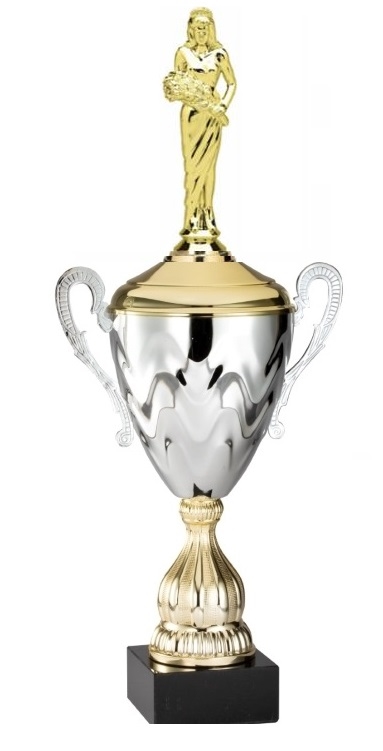 Premium Metal Gold/Silver<BR> Beauty Queen Trophy Cup<BR> 20 Inches
