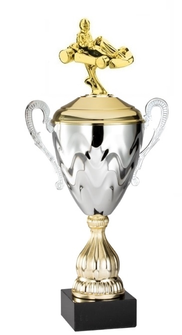 Premium Metal Gold/Silver<BR> Go Kart Trophy Cup<BR> 20 Inches