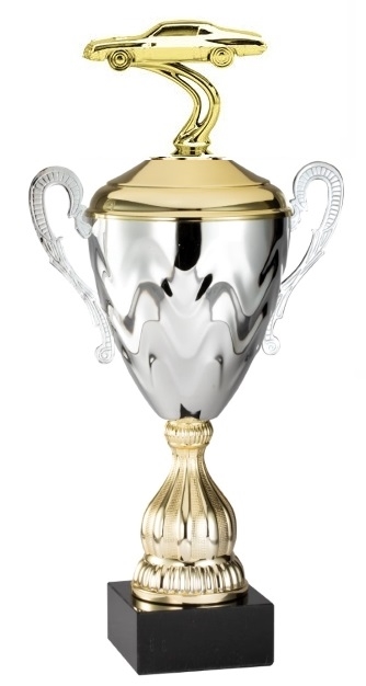 Premium Metal Gold/Silver<BR> Stock Car Trophy Cup<BR> 20 Inches