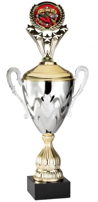 Premium Metal Gold/Silver<BR> Chili Cook Off<BR>Or Custom Logo Trophy Cup<BR> 20 Inches