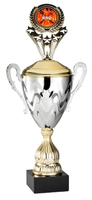 Premium Metal Gold/Silver<BR> BBQ Flame<BR>Or Custom Logo Trophy Cup<BR> 20 Inches