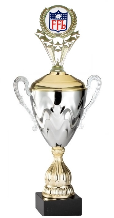 Up to 16 Year<BR>Premium Metal Gold/Silver<BR> Fantasy Football Trophy Cup<BR> 20 Inches