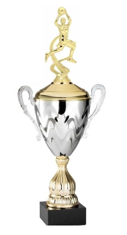 Premium Metal Gold/Silver<BR> Motion Male BasketballTrophy Cup<BR> 20 Inches
